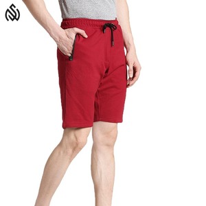 Short en molleton de coton pour homme Motif solide Poches à fermeture éclair Short de survêtement en molleton décontracté pour la maison Jogger Fitness Longueur au genou - Product Image 6