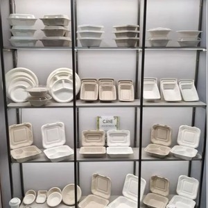 Conteneur alimentaire rectangulaire de luxe jetable en bagasse de canne à sucre, biodégradable, compostable, anti-fuite, écologique pour repas et déjeuners - Product Image 3