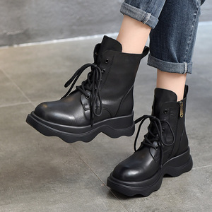 Bottes hautes pour femmes grandes tailles à talon épais et semelle crantée, idéales pour l'hiver et la mode féminine - Product Image 2