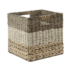 Vente en gros de paniers versatiles pliables de forme carrée en jacinthe d'eau naturelle pour le Vietnam Vintage OEM/ODM fait à la main pour jonc de mer - Product Image 1