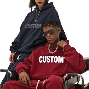 เสื้อฮู้ดดี้ผ้าฟลีซพิมพ์ลายพัฟฟ์แบบกำหนดเอง คุณภาพพรีเมียม นุ่ม สบาย ลำลอง ทันสมัย ทรงโอเวอร์ไซส์ สไตล์สตรีทแวร์ - Product Image 3