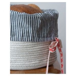 2024 Trending Rectangle Smart Bread Saving Weaving Handmade Storage <b>Baskets</b> Cotton Rope <b>Egg</b> Bread Picnic Food <b>Basket</b> Organizer - Product Image 4