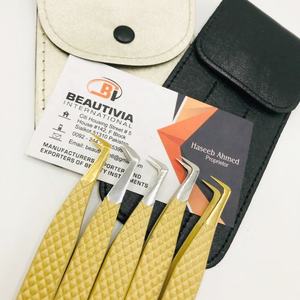 Pinzas profesionales personalizadas para extensión de pestañas de acero inoxidable con revestimiento de Color, Punta puntiaguda probada a mano, sostenible, ecológica - Product Image 2