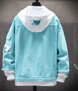 Nouvelle Veste Chemise Homme Tendance Décontractée en Jean Lavé Uni Coton Manches Longues Style Rétro Ample Personnalisable pour le Travail - Product Image 2