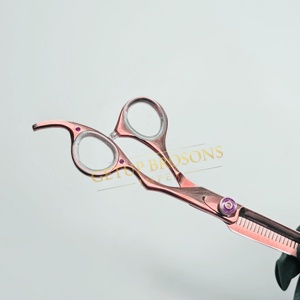 Professional Rose Gold Coated Stainless Steel Thinning <b>Scissors</b> Ceramic Handle Right-Handed Custom Logo for Beauty Salon Barber - Product Image 3