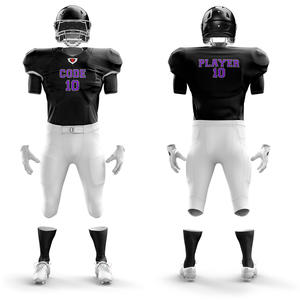 OEM de alta calidad 2025 uniforme de fútbol americano 100% equipo de poliéster Color sólido transpirable conjuntos de manga corta talla grande - Product Image 4