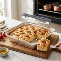 Plateau de cuisson carré en aluminium de grande capacité pour l'industrie de la transformation alimentaire commerciale
