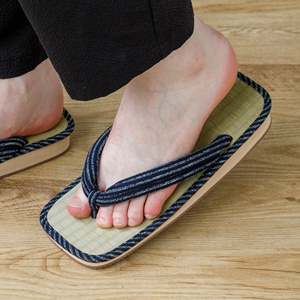 Sandalias Tradicionales Japonesas Tatami Setta Zori, Hechas en Japón - Rayas Negras - Product Image 6