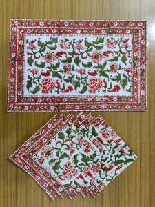 Fait sur mesure 100% coton abstrait bloc bleu imprimé serviettes de table ensembles de couette de qualité par lot de 4 6 pour la revente à la maison ou en magasin - Product Image 6