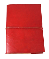 Carnet de notes personnalisé en cuir véritable rouge vintage, couverture unie, rechargeable, fournitures de bureau, cadeau