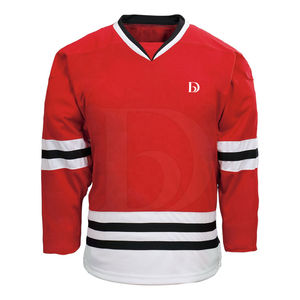Camiseta de Hockey sobre Hielo de Manga Larga 100% Poliéster para Hombre, Servicio OEM, Personalización de Logotipo/Colores, Nombre del Equipo, Calidad Premium - Product Image 1