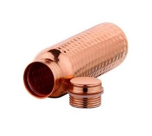 Bouteille d'eau en cuivre pur 100% martelé 34 Oz Extra Large-Un navire ayurvédique étanche pour le voyage de yoga emporter le navire gravé - Product Image 5
