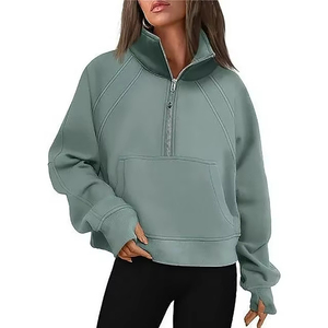 OEM Mode automne sweat à capuche surdimensionné pour femmes XS sweat-shirts à manches longues avec fermeture éclair col montant Offre Spéciale tenue décontractée - Product Image 5