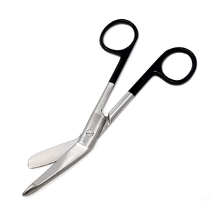 Tijeras para vendajes Lister con mango negro, 5.5 pulgadas, acero inoxidable, quirúrgicas, certificadas CE Clase I por INNOVAMED - Product Image 1