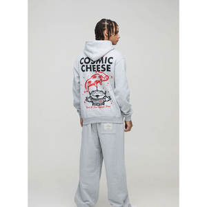 Sudadera con capucha de algodón pesado de alta calidad con diseño de gran tamaño de material polar con logotipo personalizado y opciones de talla grande en blanco - Product Image 4