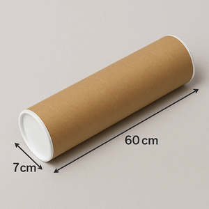 Recyclable 7 X 60 cm Brown Kraft Paper Tubes for Artwork and Long Roll Products with Lids Included for Essential Oils Crafts - Product Image 5