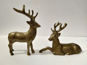 Renne Paire Aluminium Statue de Cerf - Product Image 4