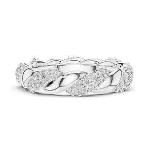 แหวนเพชรทรงบิดเกลียว 0.658 กะรัต สำหรับผู้หญิง ความใส VVS-VS EF ทอง 18KT, 14KT, 10KT และเงิน 925 สีโรสโกลด์, สีเหลือง, สีขาว - Product Image 1