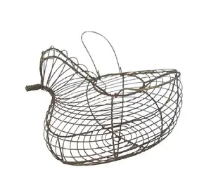 Support de panier de rangement d'oeufs en fil métallique en forme de poulet