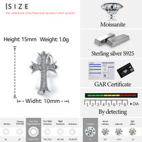 Boucles d'oreilles clous croix en argent sterling 925 et moissanite, style Iced Out haut de gamme, vente en gros pour les magasins de bijoux de mode Hip Hop