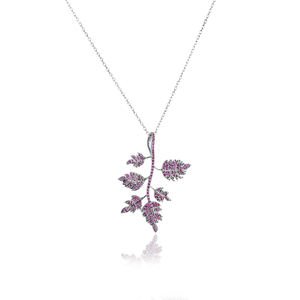 Natural <b>Ruby</b> Gemstone Oxidized 925 Silver Leaf Shape Handmade Pendant Chain <b>Necklace</b> Fine Jewelry Wholesale - Product Image 1