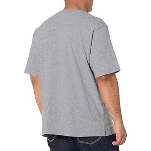สีทึบ OEM ที่กําหนดเองหลวมพอดีเสื้อผ้าผู้ชายเสื้อขนาดบวกสไตล์ถนนสูงผ้าฝ้ายระบายอากาศเสื้อแขนสั้น Crewneck - Product Image 2