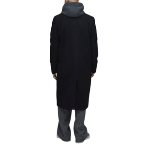 Manteau d'hiver pour homme, moderne, long, minimaliste, surdimensionné, ample, à double boutonnage, col rabattu, 100% laine, bouton, écologique, respirant - Product Image 5