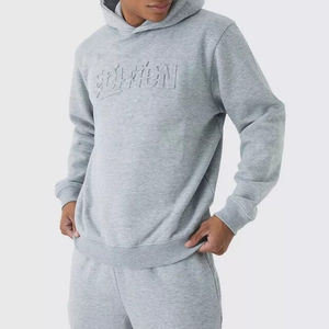 Chándales de hombre con logotipo personalizado en relieve de alta calidad, chándales de ajuste Regular de invierno con capucha de peso pesado, impresión Digital de poliéster/algodón - Product Image 2