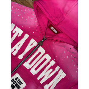 Vente en gros Meilleur fournisseur Sweat à capuche zippé en strass de couleur unie pour hommes Qualité supérieure Sweats à capuche zippés pour hommes à des prix abordables - Product Image 4