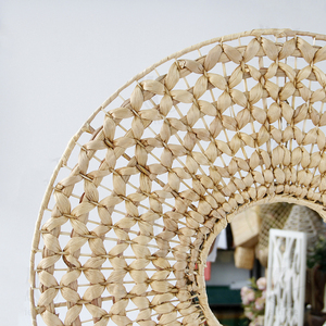 High Good Quality Water Hyacinth <b>Small</b> <b>Round</b> <b>Mirror</b> Bathroom <b>Mirror</b> Decor Durable Handwoven Dining Room Furniture - Product Image 5