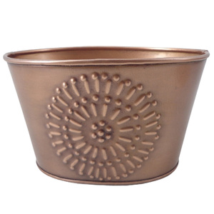 Modern Decorative Iron Set of 3 Medium Size Metal Planter <b>Copper</b> Antique Color Planter Pots for Garden Decoration Handmade - Product Image 1