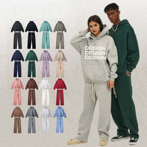 Conjunto de chándal extragrande personalizado para hombre, Sudadera con capucha y joggers de algodón 100% con estampado de logotipo, sudadera unisex de talla grande - Product Image 1
