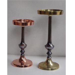 เชิงเทียนอลูมิเนียมทรงเรียวสไตล์วินเทจที่ใส่เทียนทองเหลืองและสีเงินของตกแต่งคริสต์มาสของตกแต่งบ้านงานฝีมือโลหะ - Product Image 5