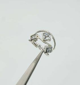 925 argent sterling massif mois d'avril pierre de naissance topaze blanche avec sertissage de lunette bague multi-pierres précieuses - Product Image 4