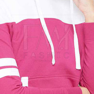 Sweat à capuche pull-over pour femme en jersey de haute qualité, personnalisable, en polaire épaisse, à épaules tombantes, pour l'hiver, avec devant uni et coupe haute - Product Image 6
