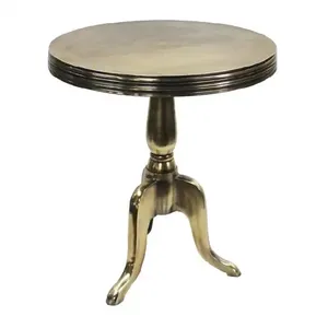 Mesa auxiliar de aluminio redonda de moda moderna con soporte de base de cuatro patas muebles de sala de estar de alta calidad para venta al por mayor - Product Image 1