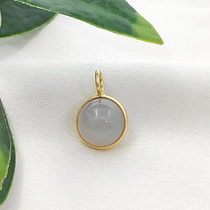 เซ็ตจี้สร้อยคอควอทซ์ทรงกลมลายสตรอเบอรี่สีชมพู12มม. 925เงินชุบทองทำด้วยมือเครื่องประดับรักษาแบบแฮนด์เมด - Product Image 2