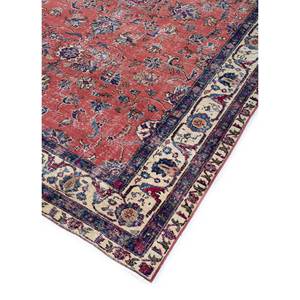 Alfombra de Lana Anudada a Mano Vintage Pae-2062 de Gran Tamaño, Diseño Floral Rectangular Clásico en Rojo y Naranja para el Hogar, Habitación de Adolescentes, Reciclada - Product Image 2