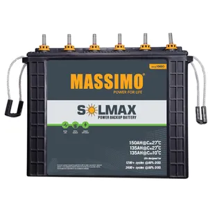 بطارية MASSIMO رصاص حمضي بجودة مضمونة بقدرة 150 أمبير في الساعة 12 فولت بطارية احتياطية من مصدر رائد من الهند