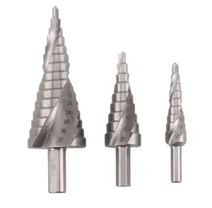 3PCS银螺旋槽宝塔钻头4-12毫米4-20毫米三角柄4-32毫米铰刀宝塔台阶钻