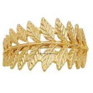 Anneaux de serviette de luxe en or plaqué de haute qualité, aspect élégant, feuilles, design de mariage, décoration de table pour la maison, hôtel, prix impressionnant - Product Image 1