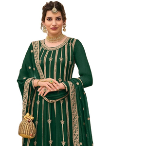ชุดผ้าจอร์เจียแบบปักลายสำหรับใส่ทำงานชุดสูทสไตล์ปากีสถาน - Product Image 1