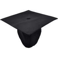 Robe et toge de graduation pour enfants de l'école primaire, de qualité supérieure, noir mat, uniforme scolaire premium