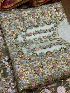 Colección de Lujo 2023, Última Moda India y Pakistaní, Salwar Kameez de Organza con Bordado, Vestido de Fiesta, Trabajo Manual Elaborado - Product Image 3