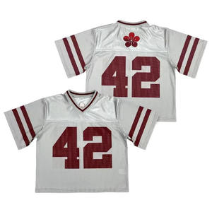 2025 maillots d'uniforme de Football américain personnalisés à la mode haut court en maille surdimensionné avec manches courtes Streetwear respirant pour les Fans - Product Image 5