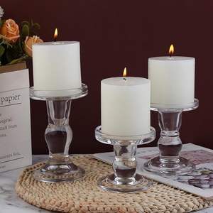 Juego de 6 Portavelas Cónicos de Vidrio Transparente para Decoración del Hogar, Navidad y Bodas con Cómodo Contenedor para Velas - Product Image 3