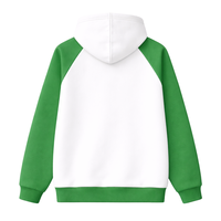 Sudadera con Capucha de Forro Polar con Mangas Raglán, Personalizada con Estampado Blanco 08, para Mujer, Estilo Sororidad Griega, Rosa y Verde, para Hermanas Universitarias, Elegante, para Invierno