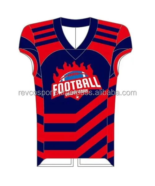כדורגל אמריקאי ג 'רזי בצבע אדום וטשטוש נשים כדורגל חולצות אמריקה בכדורגל נשים