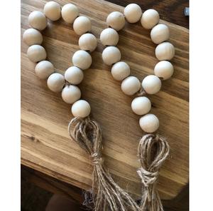 <b>White</b> natural wooden napkin ring <b>white</b> beads natural jute tassels home decor <b>table</b> setting rustic new decor unique napkin holder - Product Image 6