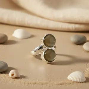 925 Silver Smoky Quartz <b>Statement</b> <b>Ring</b> for Women Handmade Boho Fine Jewelry with Rhodium Plating Topaz Gemstone <b>Ring</b> - Product Image 2